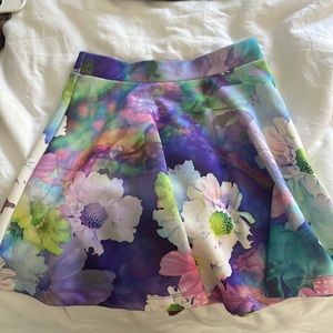 Aqua floral skirt